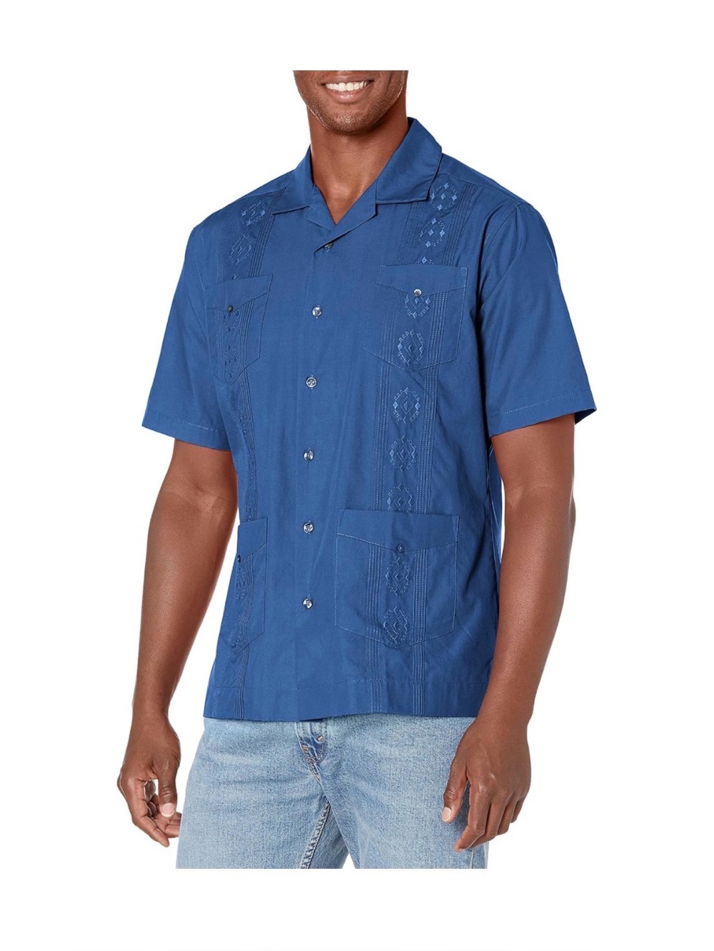 Cubavera Men's Short-Sleeve Embroidered Guayabera Shirt -